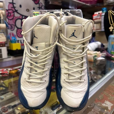 Air Jordan 12 Retro White And Navy Sneakers