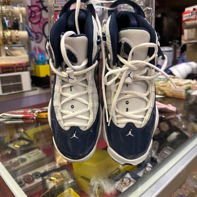 Jordan 6 Rings Navy And White Sneakers