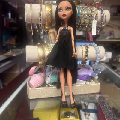Monster High Doll Long Black Hair Black Dress