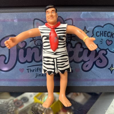 Vintage Flintstones Fred Figure Zebra Print Outfit